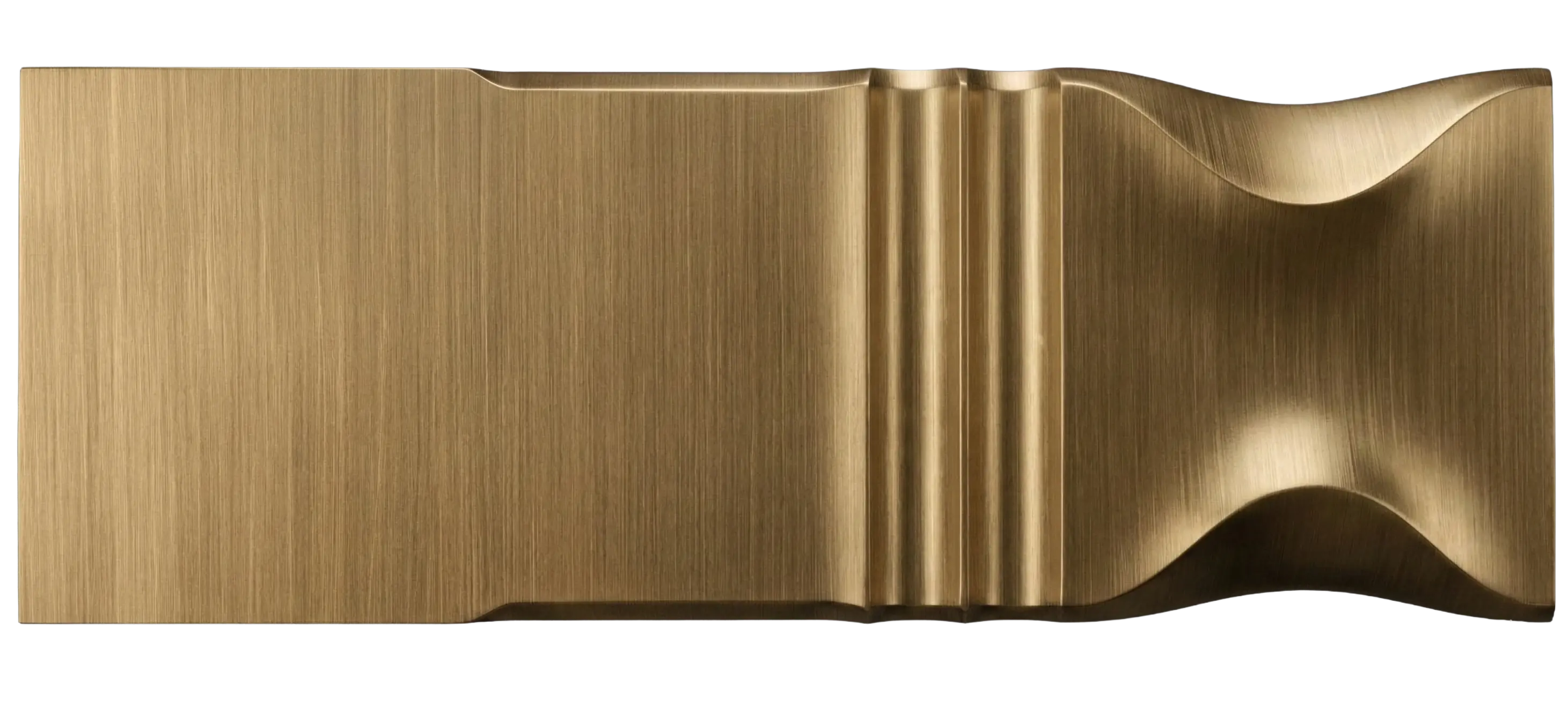 Blackened Hairline Brushed Brass architectural finish sample with a refined linear brushed texture and darkened brass tone, shown in desktop format