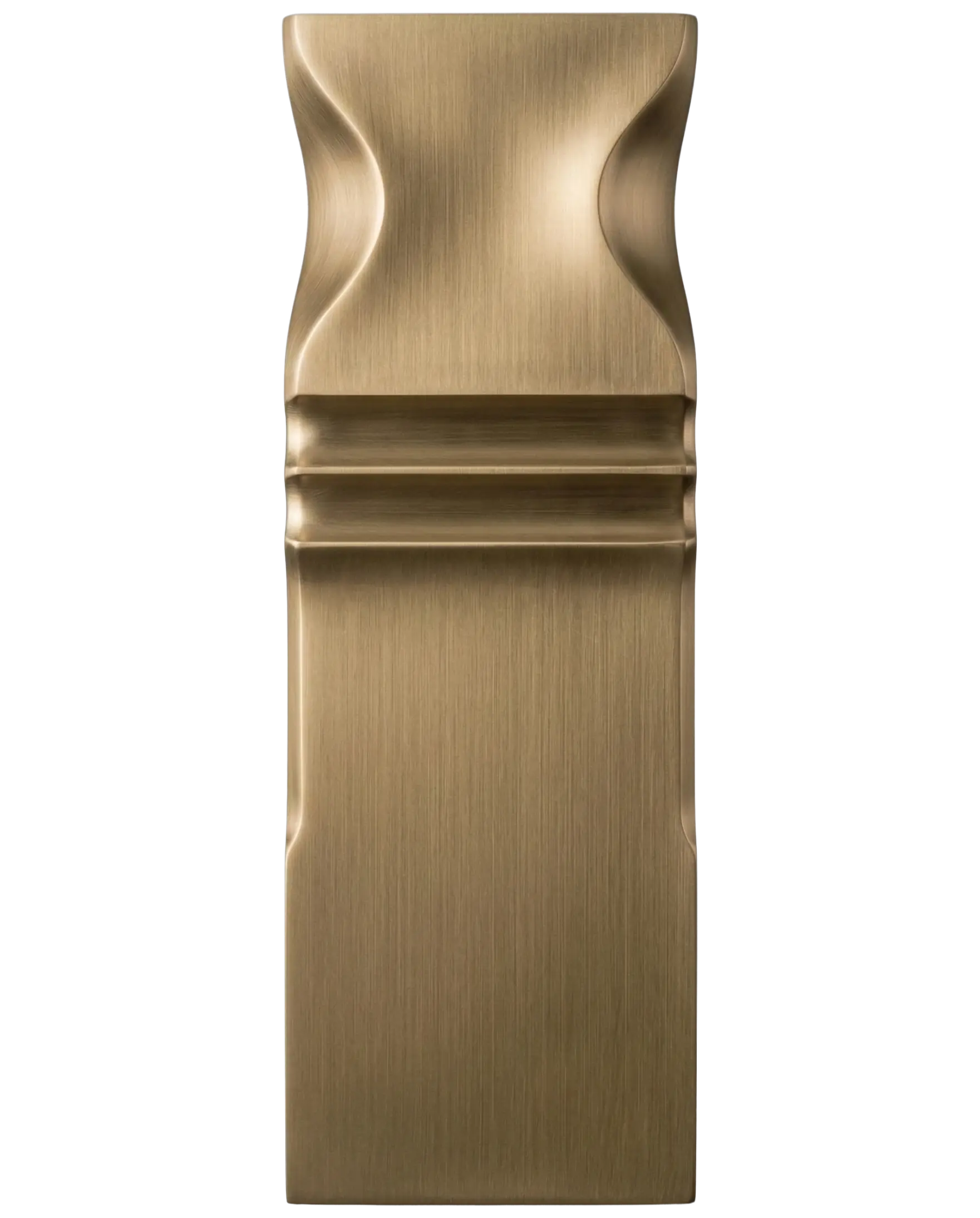Mobile view of a Brushed Brass metal finish sample with warm tone and fine brushed texture