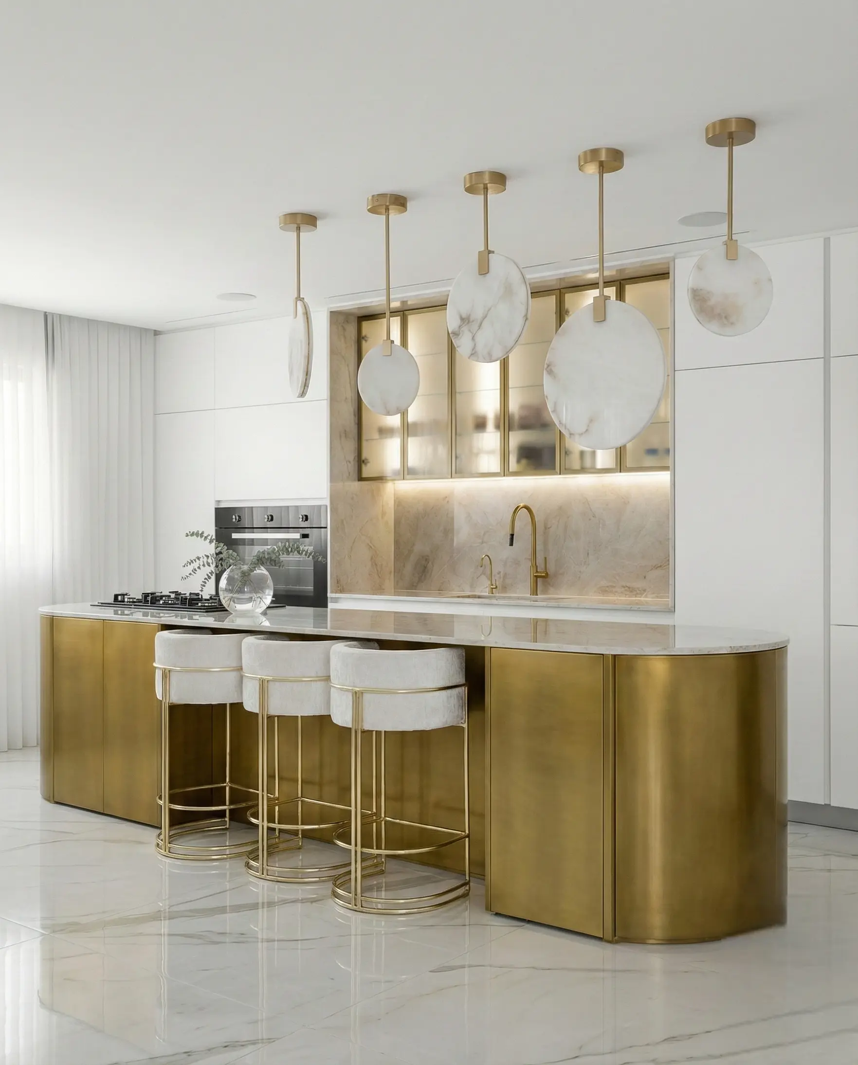 MetaliQ Polished Brass kitchen fronts